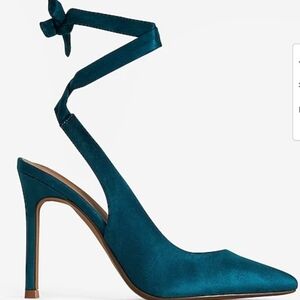 Elegant Teal Ankle Strap Heels